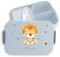 Kinder Bento Box Midi Lunchbox für Mepal Bentobox personalisiert - Tiger mit Namen - 900 ml - Hellblau - brotdose zootiere jausenbox personalisierte essen