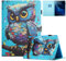 Funda para Samsung Galaxy Tab A6 10.1'' (SM-T580/T585) 2016, Flip Cover Carcasa de PU Cuero Billetera Protección Ranura para Tarjetas con Función Soporte y Auto-Reposo/Activación, Búho