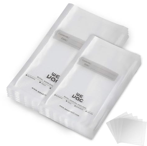 Wevac Bolsas Envasar al Vacio, 200 Bolsas 15x20cm(100) y 20x30cm(100) Bolsas Vacio Alimentos Gofradas para Selladora Bolsas de Plastico, Preparación de Comidas y Cocina Sous Vide, BPA Free