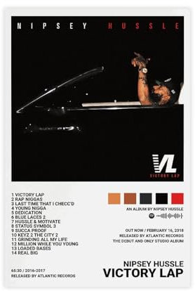 AmAzwi Nipsey Hussle Poster, Siegesrunden-Albumcover, Leinwandposter, Wandkunst, Dekordruck, Bild, Gemälde für Wohnzimmer, Schlafzimmer, Dekoration, ungerahmt: 20 x 30 cm