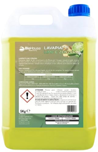 SOLEPLASTIC Detersivo Al Lime E Zenzero 5 Litri Deterisvo Piatti Sgrassante (1)