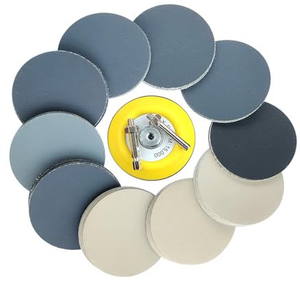 Wanmutrun 75MM Dischi Abrasivi Velcrati 100 pezzi 400 600 800 1000 1200 1500 2000 3000 5000 7000Grana Carta Vetrata Impermeabile in Carburo di Silicio Adatta per Piccole Lucidatrici
