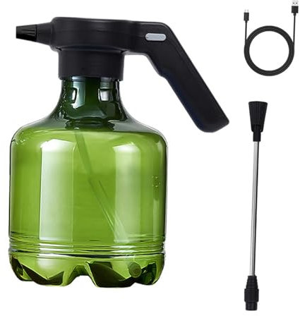 rockible Botella de pulverización eléctrica de 3L, regadera, Boquilla de Niebla Ajustable, señor de Planta para jardín, Verde