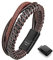 Speroto Lederarmband für Herren - Edelstahl Armband, Schmuck in Braun, Schwarz (22cm)