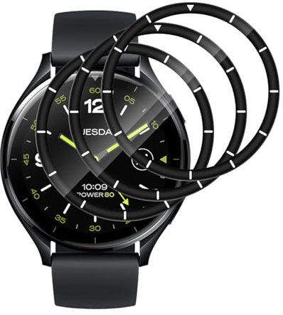 Aerku Protector de Pantalla para Xiaomi Watch 2, 9H Cobertura de pantalla completa HD Alta Sensibilidad Resistente a Arañazos Cristal Templado Vidrio Templado [3 Piezas]