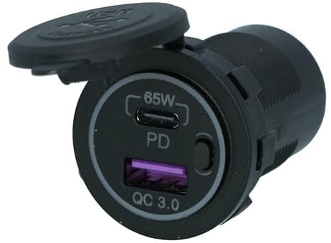 Carpoint Einbausteckdose USB-A/USB-C 65W Schnelllader