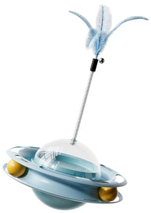 Wrohto Interaktives Windmühle Katzenspielzeug, 4 in 1 Kätzchen Spielzeug, Leckerli Spender Spielzeug, Slow Food Dispenser Katzenspielzeug, Interaktives Katzenball Spielzeug, Indoor Katzenspielzeug,