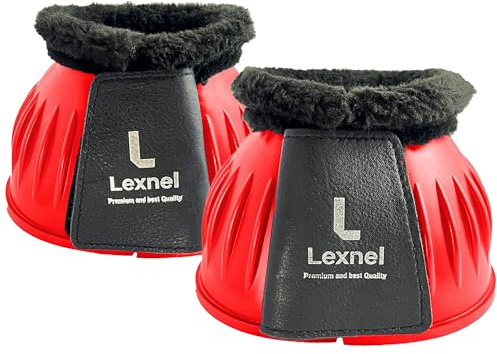 LEXNEL Gummi Glockenstiefel Haltbare Hufglocken Hufglocken Hufschutz und Komfort 1 Paar (Rot, Klein)