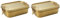 ZAKHSE Brotdose Edelstahl,2 Pack Lunchbox Brotdose Kinder mit Fächern,800ml Brotzeitbox mit Abnehmbarem Gitter,Auslaufsicher Bento Lunch Box Metall Frühstücksdose Erwachsene Brotbox für Arbeit-Gold