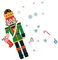 TOKIDNY Elegant Christmas Window Decal Nutcracker Soldier Snowflake Cling Adhesive PVC Window Sticker Easy to Install