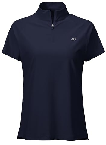 MoFiz T-Shirt de Surf à Manches Courtes pour Femme avec éclair 1/4 Protection Solaire Rash Guard UV Shirt Séchage Rapide