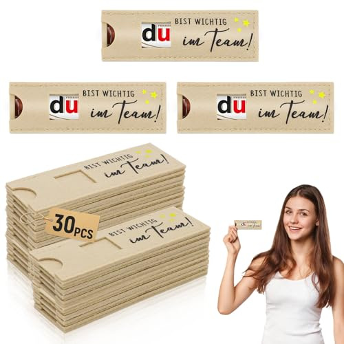 Forhandy Lot de 30 pochettes de chocolat en feutre marron - Emballage pour équipe - Cadeau de remerciement pour collègues (sans chocolat)