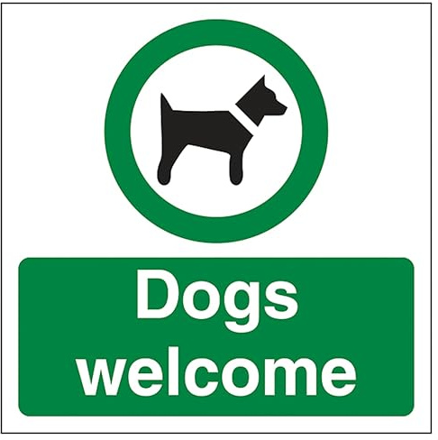 V Safety Dogs Welcome Automatic Door Panneau de sécurité en plastique rigide 150 x 150 mm 2 mm