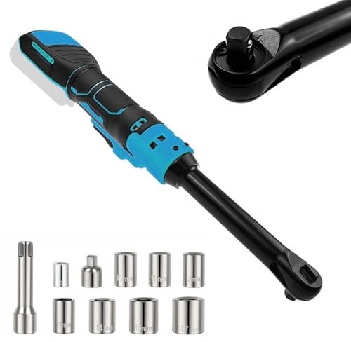 3/8 Verlängerter Akku-Ratschenschlüssel für Makita 18V Akku, 16cm verlängerter Kopf, 80N.M Elektrisch Ratschenschlüssel, Verlängertem Hals Elektrische Ratschenschlüssel Set (Ohne Batterien)