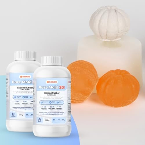 Resin Pro® Pure Mold – Caoutchouc Silicone Liquide 500 Gr Translucide 1:1 Rapide - Création de Moulages en Résine Époxy, Polyuréthane, Cire, Savon, Plâtre – Dureté 20 Shore A – 100% Fabriqué en Italie