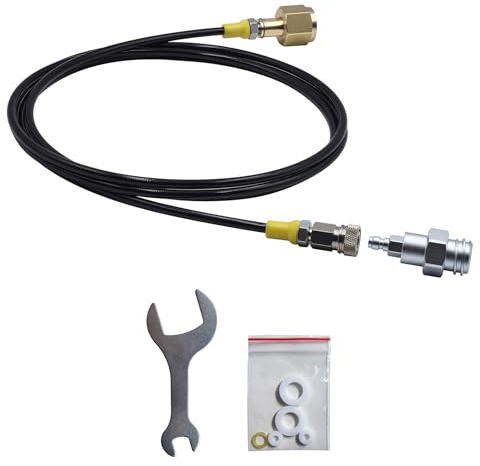 DRYHTEN Soda Wasser Maker Maschine Kohlendioxid Füllstation Adapter TR21-4 für externen CO2 Tank mit 1 Meter / 2,5 Meter Schlauch Kit und 8 mm Male Schnellverbinder (Rohrlänge 2.5 m)