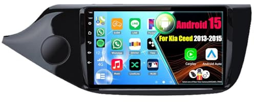 Android 15 Radio para Kia Ceed 2013-2015 con Carplay Android Auto, Pantalla Táctil de 9 Pulgadas con GPS WiFi Bluetooth FM RDS(4Core(2+32GB))