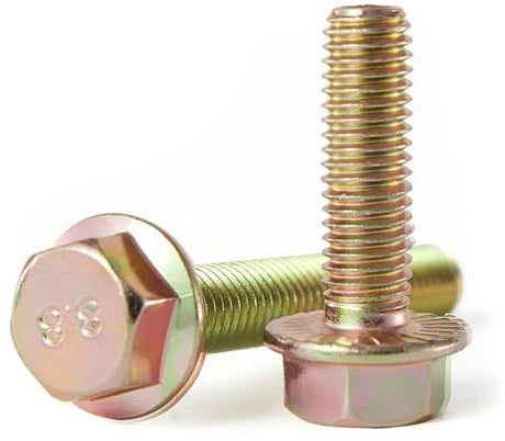 GuoYomm M8 x 25 mm, 20 Stück, Flanschsechskantschrauben, Klasse 8,8, Gelb Verzinkt, Sechskantschrauben mit Außensechskant, metrisch vollgewinde