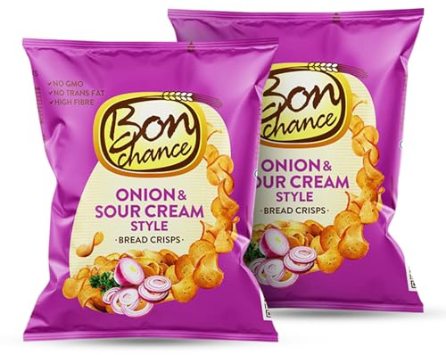 Bon Chance - Bread Crisps with Sour Cream and Onion 60g (2 Pack)