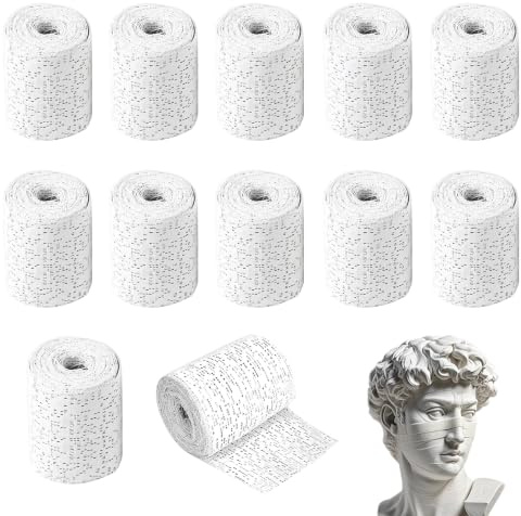 SCBOY 7.5 x 270 cm 12 rotoli di bende gessate Asciugatura rapida e delicate sulla pelle Per bende gessate per il bricolage Diverse impronte Modellismo