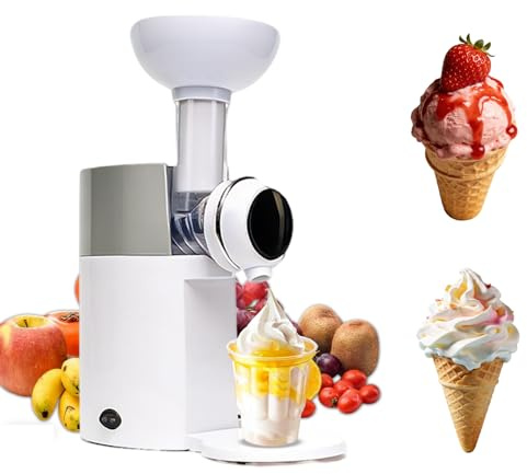 Eiscreme-Maschine,Eismaschine & Slushie Maschine für Zuhause,Eismaschine mit Kompressor,für Eiscreme, Frappés, Milchshakes, automatischer Reinigung,gefrorene Dessert-Maker (Weiß)