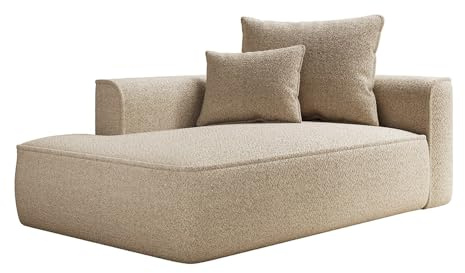 Vente-unique - Feste Chaiselongue 1-Sitzer Pineta - Polyester - Taupe