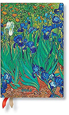 Paperblanks 12-Monatskalender 2024 Van Goghs Schwertlilien | Verso | Mini (95 × 140 mm)