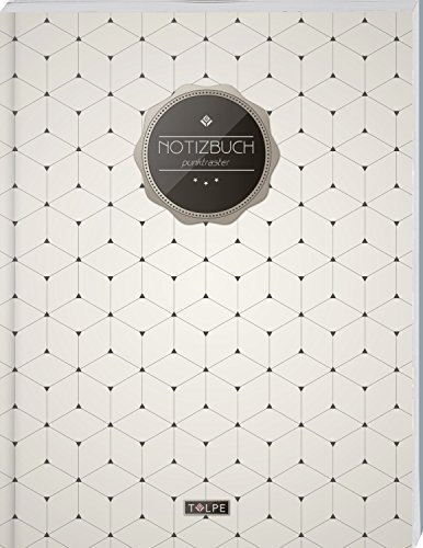 TULPE Punktraster Notizbuch A4 „C110 Schlichtes Muster“ (140+ Seiten, Vintage Softcover, Punktkariertes Papier - Bullet Journal, Dickes Notizheft, ... Gepunktete Seiten, Dot Grid Notebook)