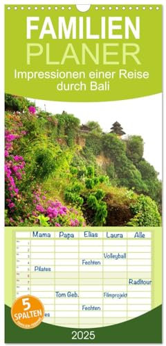 Familienplaner 2025 - Impressionen einer Reise durch Bali mit 5 Spalten (Wandkalender, 21 cm x 45 cm), CALVENDO