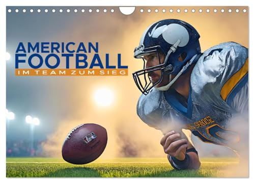 American Football - im Team zum Sieg (Wandkalender 2026 DIN A4 quer), CALVENDO Monatskalender: Dynamische Spielszenen im Stil des American Football (CALVENDO Sport)