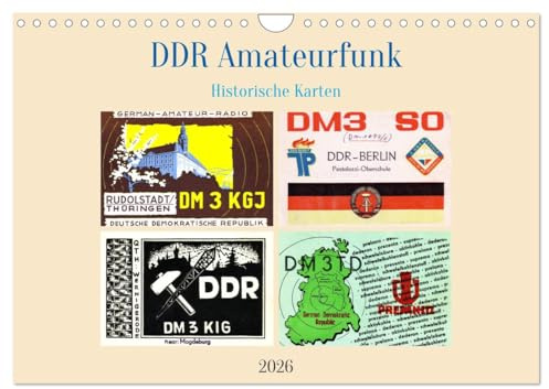 DDR Amateurfunk Historische Karten (Wandkalender 2026 DIN A4 quer), CALVENDO Monatskalender: Empfangsbestätigungen von Amateurfunkstationen der DDR (CALVENDO Hobbys)