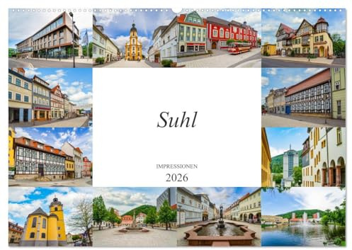 Suhl Impressionen (Wandkalender 2026 DIN A2 quer), CALVENDO Monatskalender: Zwölf wunderschöne Bilder der Stadt Suhl (CALVENDO Orte)