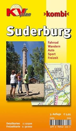 Suderburg, KVplan, Radkarte/Wanderkarte/Stadtplan, 1:30.000 / 1:12.500: Fahrrad / Wandern / Auto / Sport / Freizeit