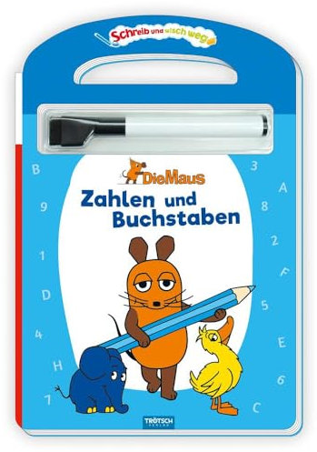 Trötsch Die Maus Schreib und wisch weg Pappenbuch Zahlen und Buchstaben: Übungsheft Lernheft Vorschule Grundschule