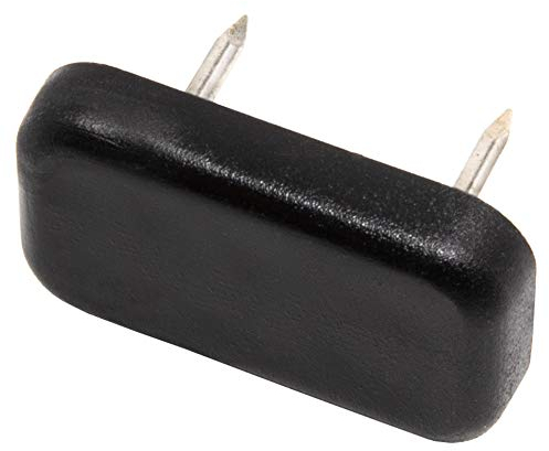Adsamm® / 32 x Kunststoffgleiter mit 2-Nägel / Schwarz / 18x30 mm / rechteckig / Möbelgleiter mit Nagel / Möbel- und Bodengleiter