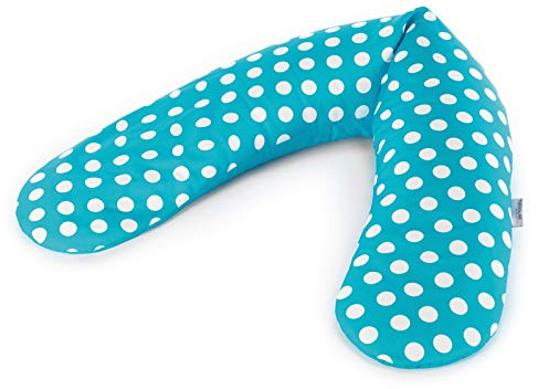Das Original Theraline Stillkissen | 190 cm | Mikroperlen Füllung | inklusive Bezug Indie Dots petrol