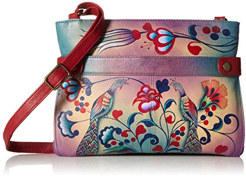 Anna by Anuschka Damen-Handtasche, handbemalt, Leder, mittelgroß, Cross-Body, Türkische Keramik, Einheitsgröße