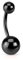 viva-adorno® Bauchnabel Piercing Banane Edelstahl Chirurgenstahl Bananabell Z497, schwarz