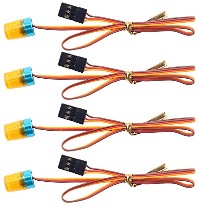 INJORA RC Voiture LED Lumière 4pcs Lampe Frontale Lampe Clignotante RC Accessoire RC pour 1/10 RC Modèle Voiture 1:14 Tamiya Tracteur RC Engineering Truck,Jaune