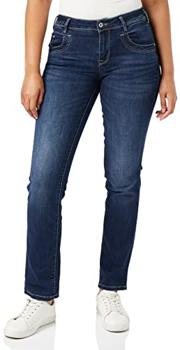 TOM TAILOR Damen 1008146 Alexa Straight Jeans, 10282 - Dark Stone Wash Denim, 30W / 30L EU
