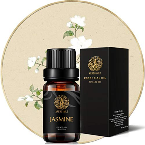 Aromatherapie Jasmin Ätherisches Öl,100% Pure Jasmin Ätherisches Öl für Diffuser,Therapeutic Grade Jasmin Ätherisches Öl für Luftbefeuchter, 10ml Aromatherapie-Jasminöl für Massagen,Haut- & Haarpflege