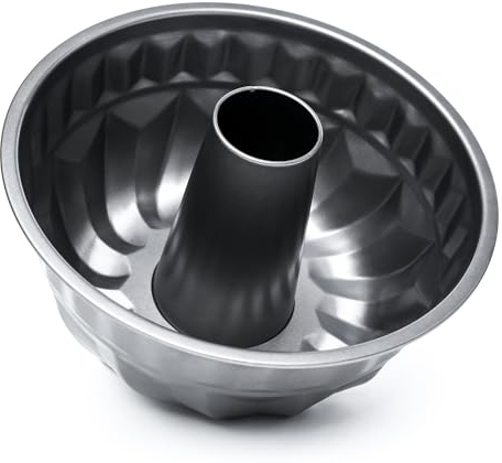 WINSOME Fluted Ring Cake Mould Non Stick Carbon Steel Round Cake Pan Tray for Baking Ring and Cakes - Ideal for Afternoon Tea, and Parties 22.5 CM