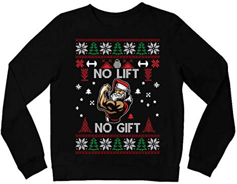 tshirtladen Ugly Christmas Sweatshirt no Lift no Gift Weihnachtspullover, Größe: Large
