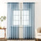 MIULEE Gardinen mit Pompons-Verspielte Blau Pompon Vorhänge für Kinderzimmer Junge, Transparent Gardinen mit Bommeln, Schlafzimmer Wohnzimmer Vorhang, 2 Stücke Gardinenschal, 2X H 215 X B 140cm