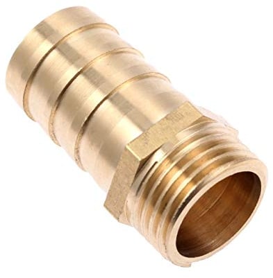 Garden Hose Connector 1Pc Brass 3/41/2/1 Pipe Fitting Male Thread to Pipe Barb Hose Tail Adaptor Fitting Connector PC16-06 PC19-04 PC19-06 PC25-1 (Color : PC19 04)