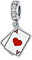 Qings Spielkarte Anhänger Charm für Damen, 925 Sterling Silber Poker Ace of Hearts Pik Glücklich Anhänger für Europäische Charm-Armbänder und Halsketten