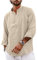 YAOBAOLE Leinenhemd Herren Hemd Herren Langarm Sommerhemd Herren Regular Fit Freizeithemd Khaki M