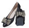 MACHSWON Zapatos planos de ballet para mujer, brillantes, cómodos, informales, puntiagudos, con lazo, sin cordones, para boda, bailarina, zapatos planos elegantes para mujer, Negro04, 39 EU