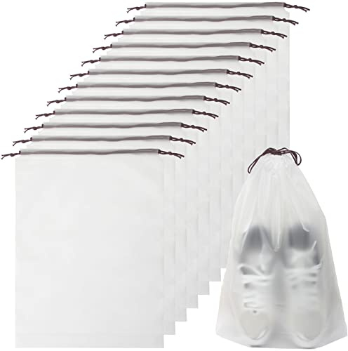 JSIWOTH 12 Sac de Chaussures de Voyage, Sac de Stockage de Chaussures 30x40cm avec Zip, Sac de Stockage imperméable de Voyage, Sac de poussière pour Hommes et Femmes