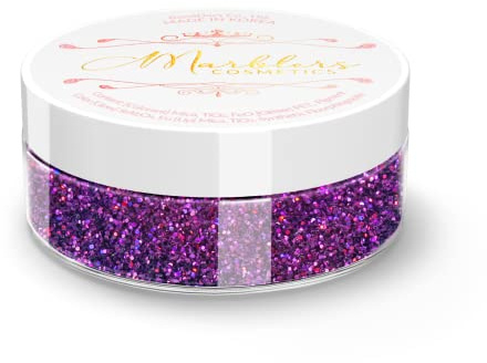 MARBLERS Cosmetic Grade Fine Holographic Glitter [Holo Magenta] 0.18oz (5g) | Non-Toxic | Vegan | Cruelty-Free | Eyeshadow, Nail Polish, Nail Art | Festival, Rave & Party Makeup | Body & Face